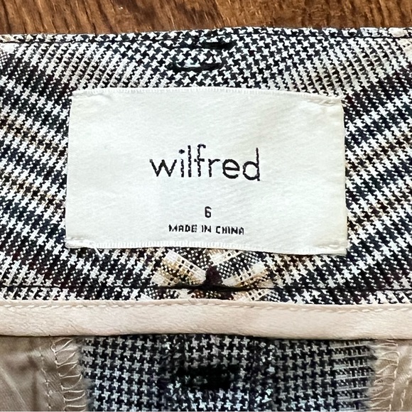 Aritzia Wilfred High-Waisted Tie Front Jallade Trouser Pants Check Plaid - Sz 6 - Picture 10 of 16